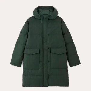 Everlane The Long Puffer Coat - L - Scarab green - NWOT
